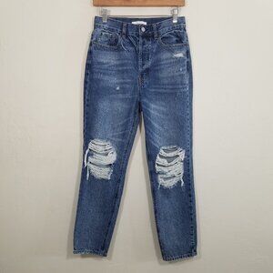 PacSun Ultra High Rise Slim Distressed Button Fly Jeans Blue Size 27